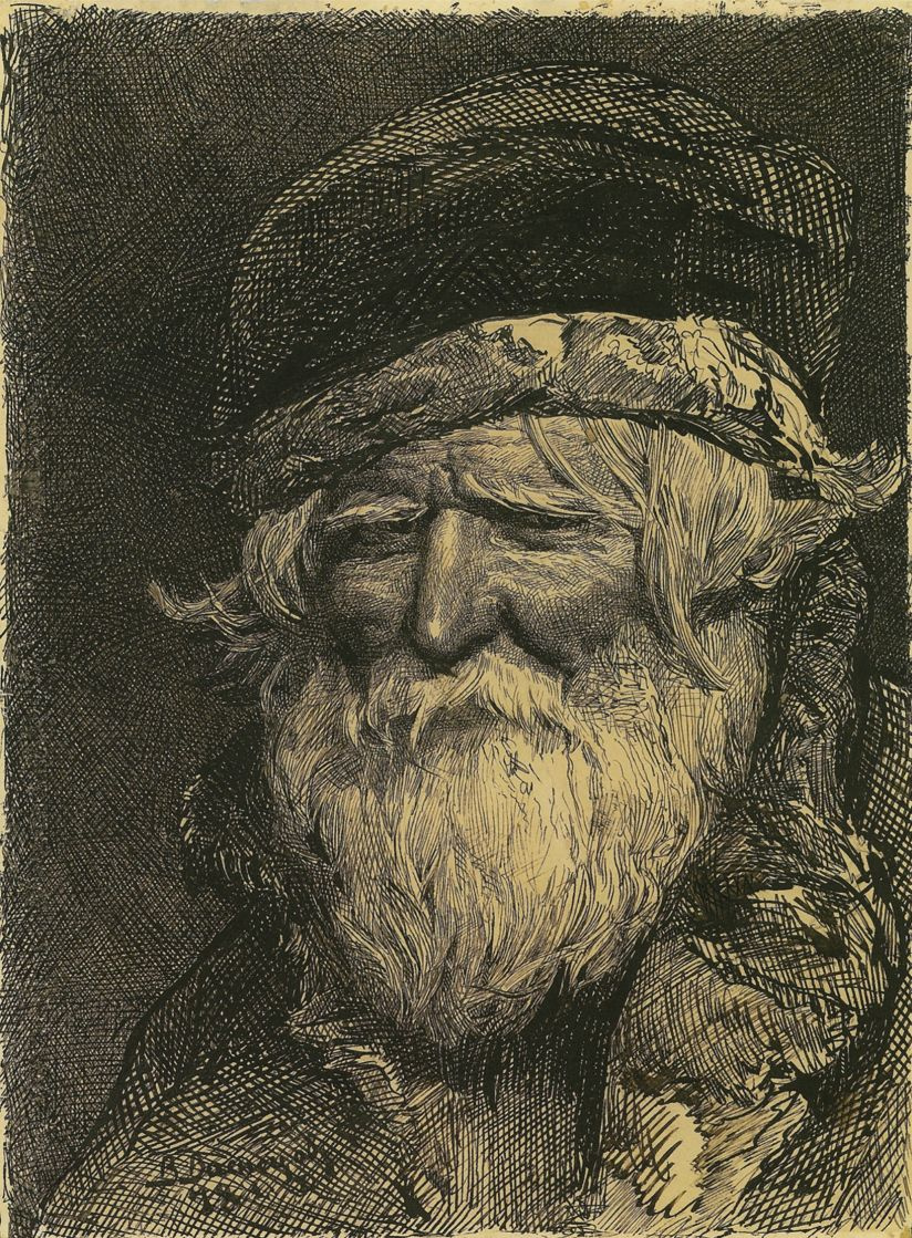 Viktor Vasnetsov. Head of a peasant