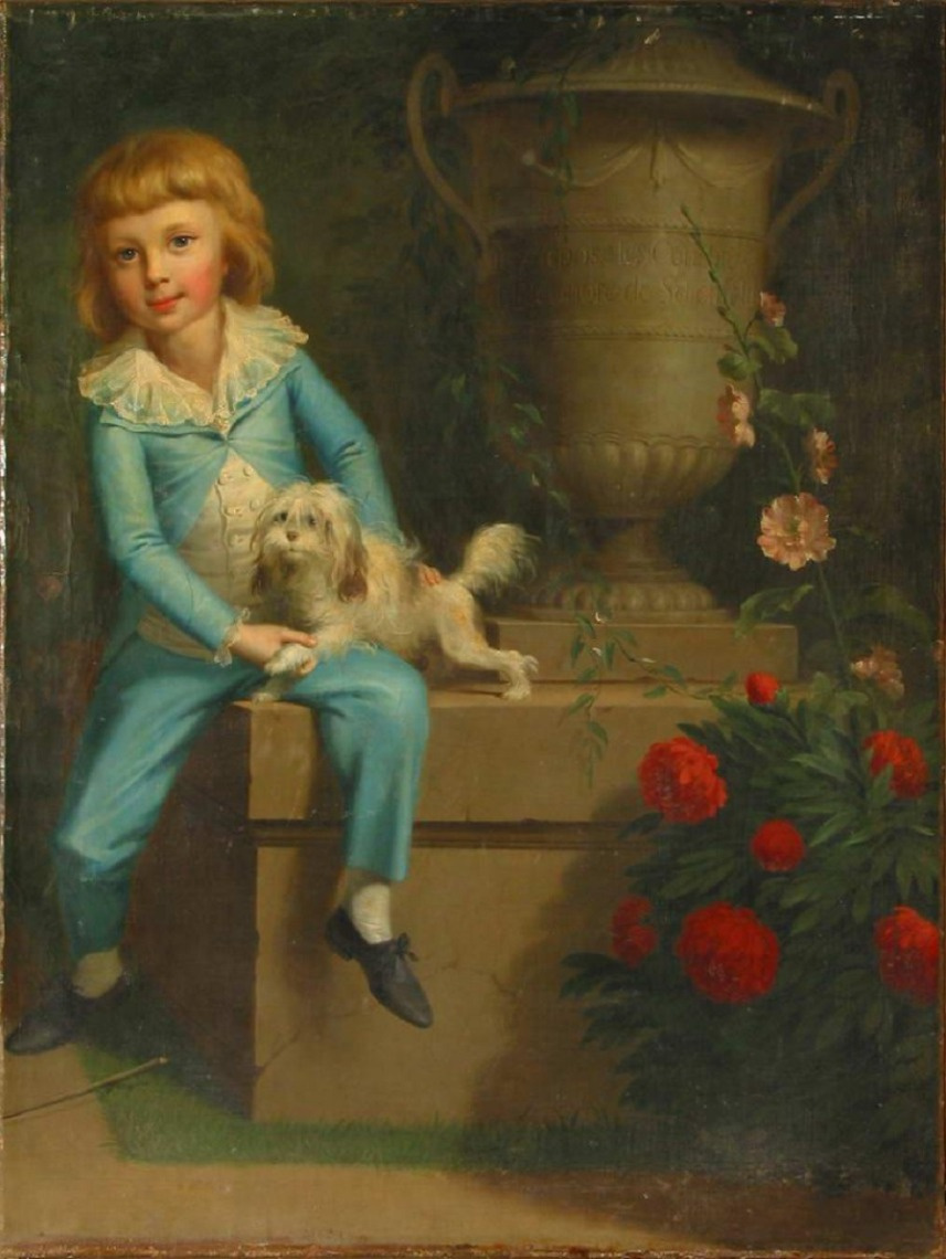 Unknown artist. Мальчик с собакой
