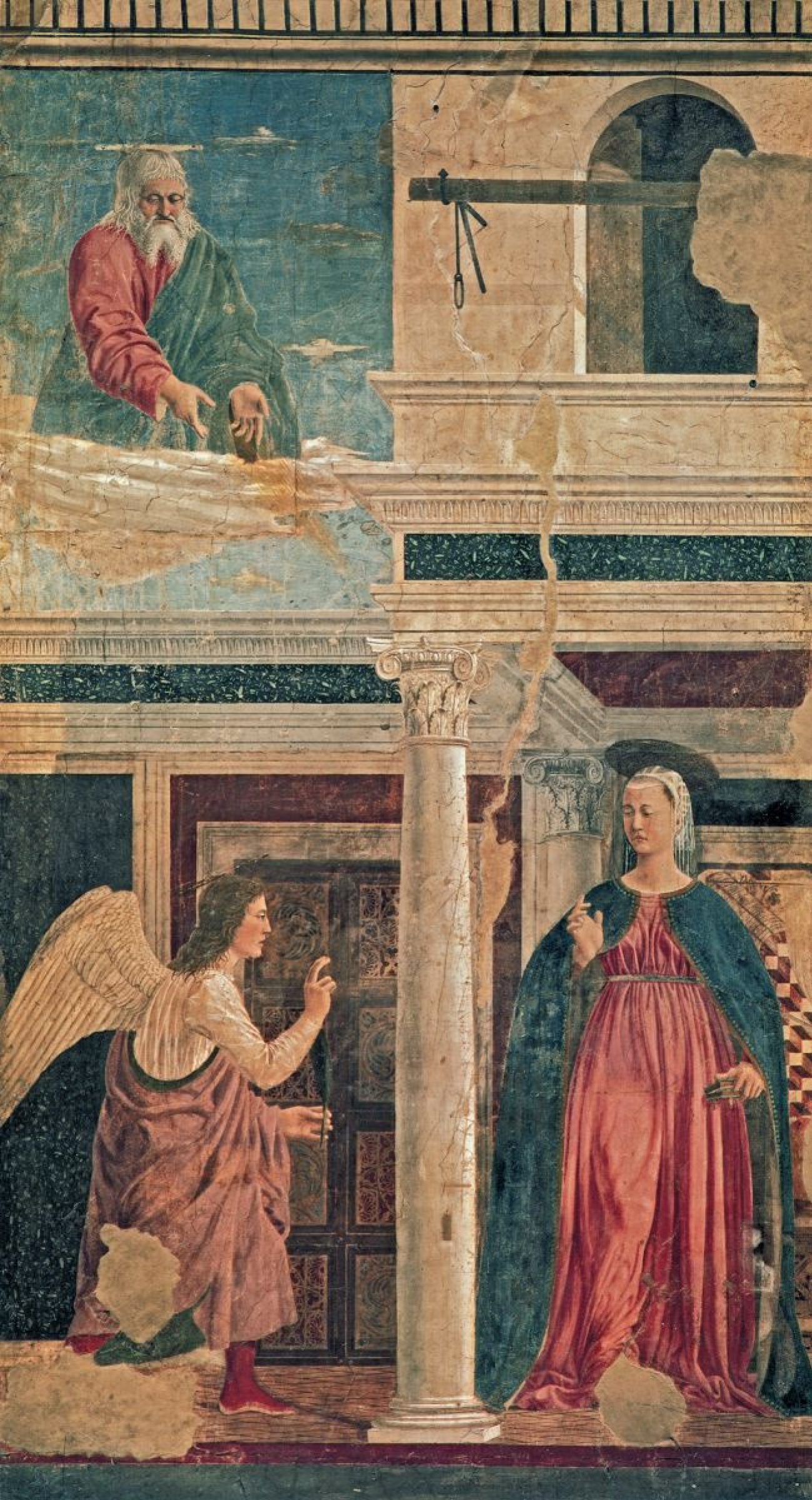 The Annunciation 1452 193 329 cm by Piero della Francesca