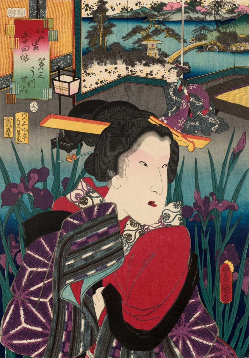 Utagawa Kunisada. Scene 3. Utsusemi: actor Segawa Kikunojo III. Series "54 the story of the flowering of Edo"