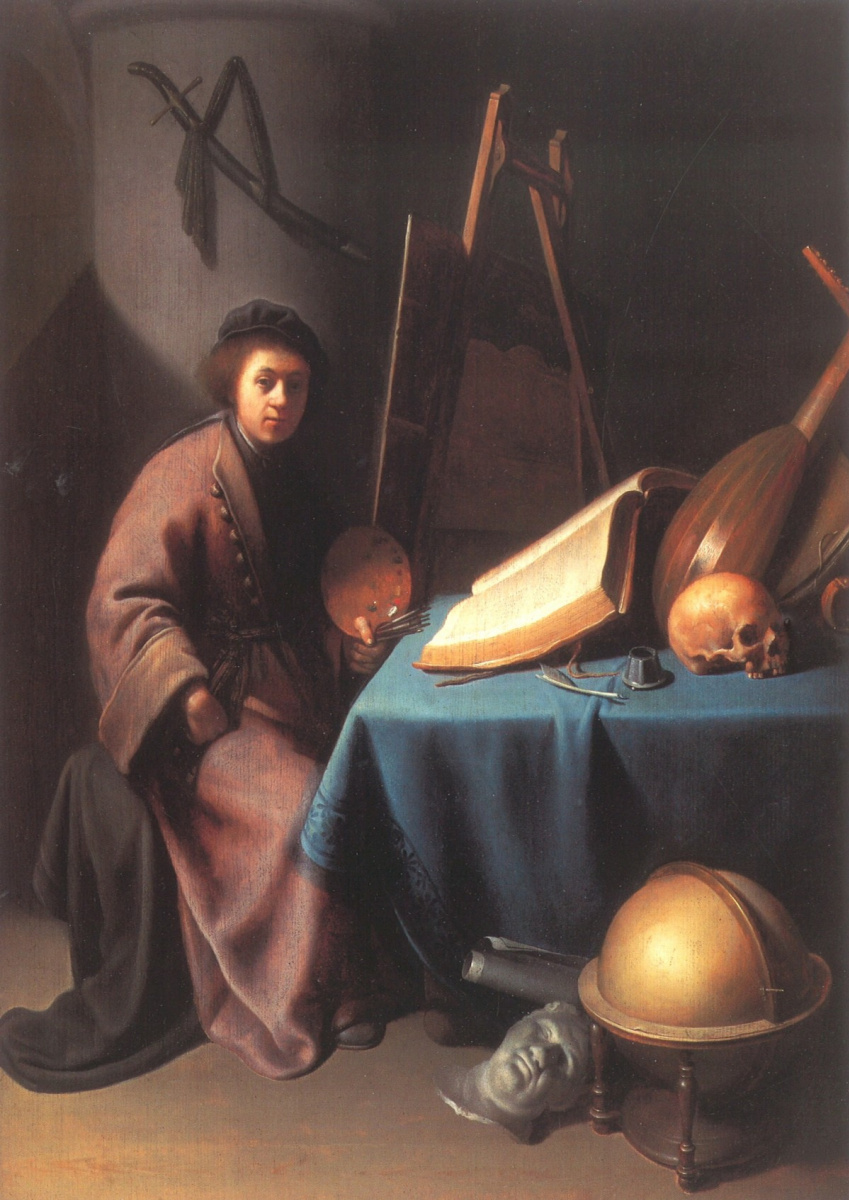 Gerrit (Gerard) Dow. The painter in his workshop