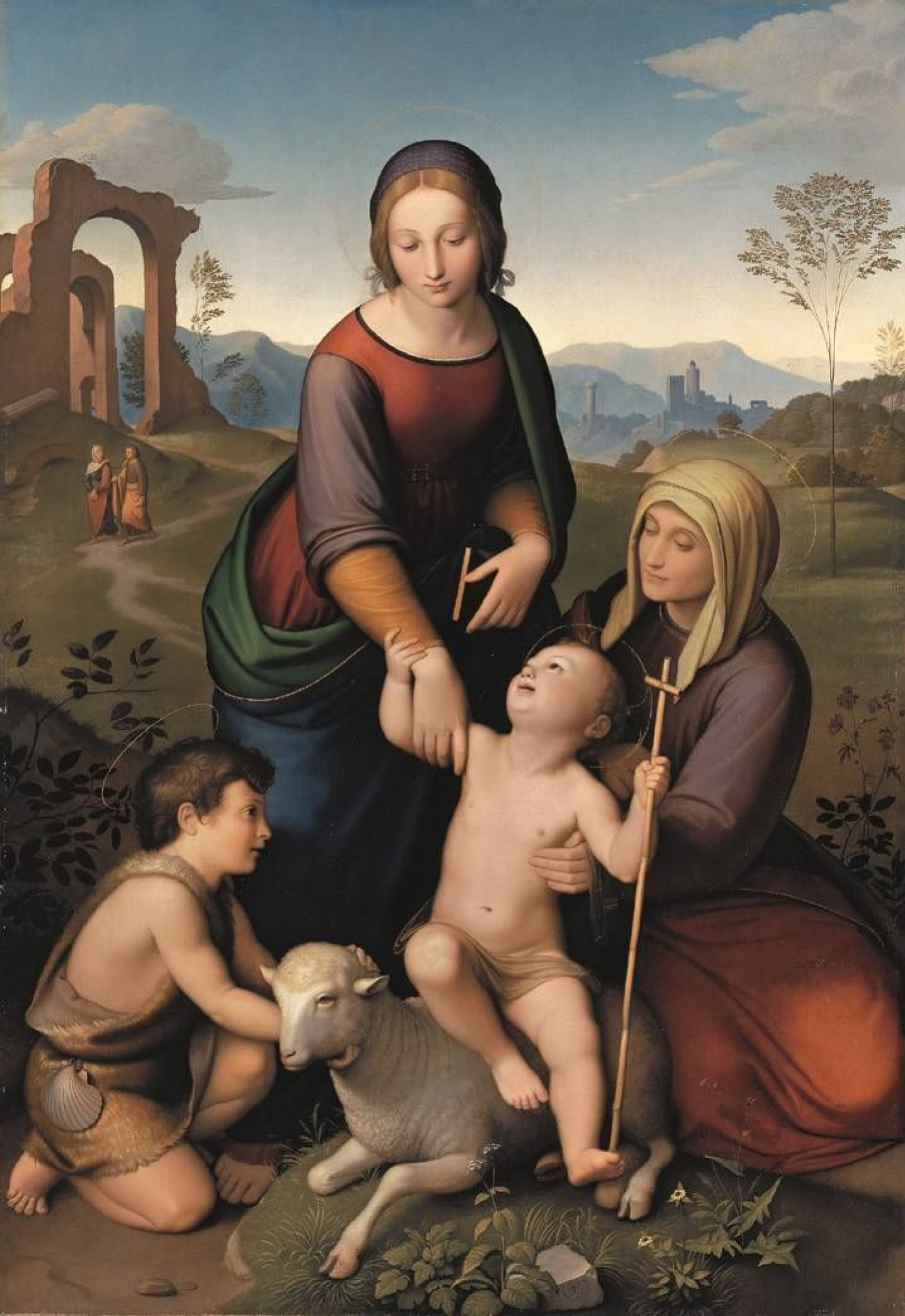 Mary and Elizabeth with babies Jesus and John, 1825, 102×146 cm by