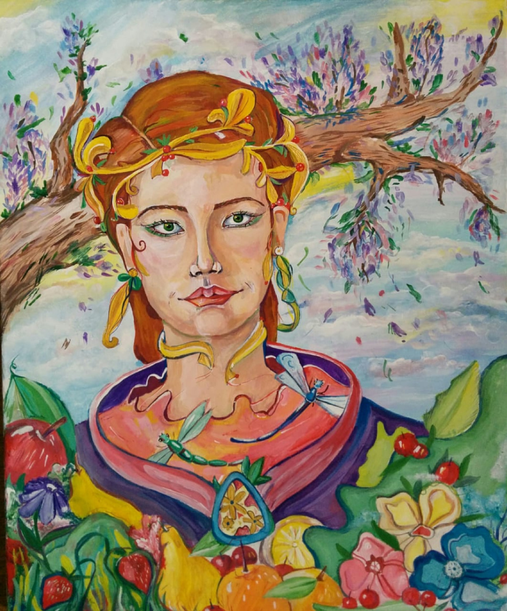 Uljan Mukanova. Creative portrait, nature, spring