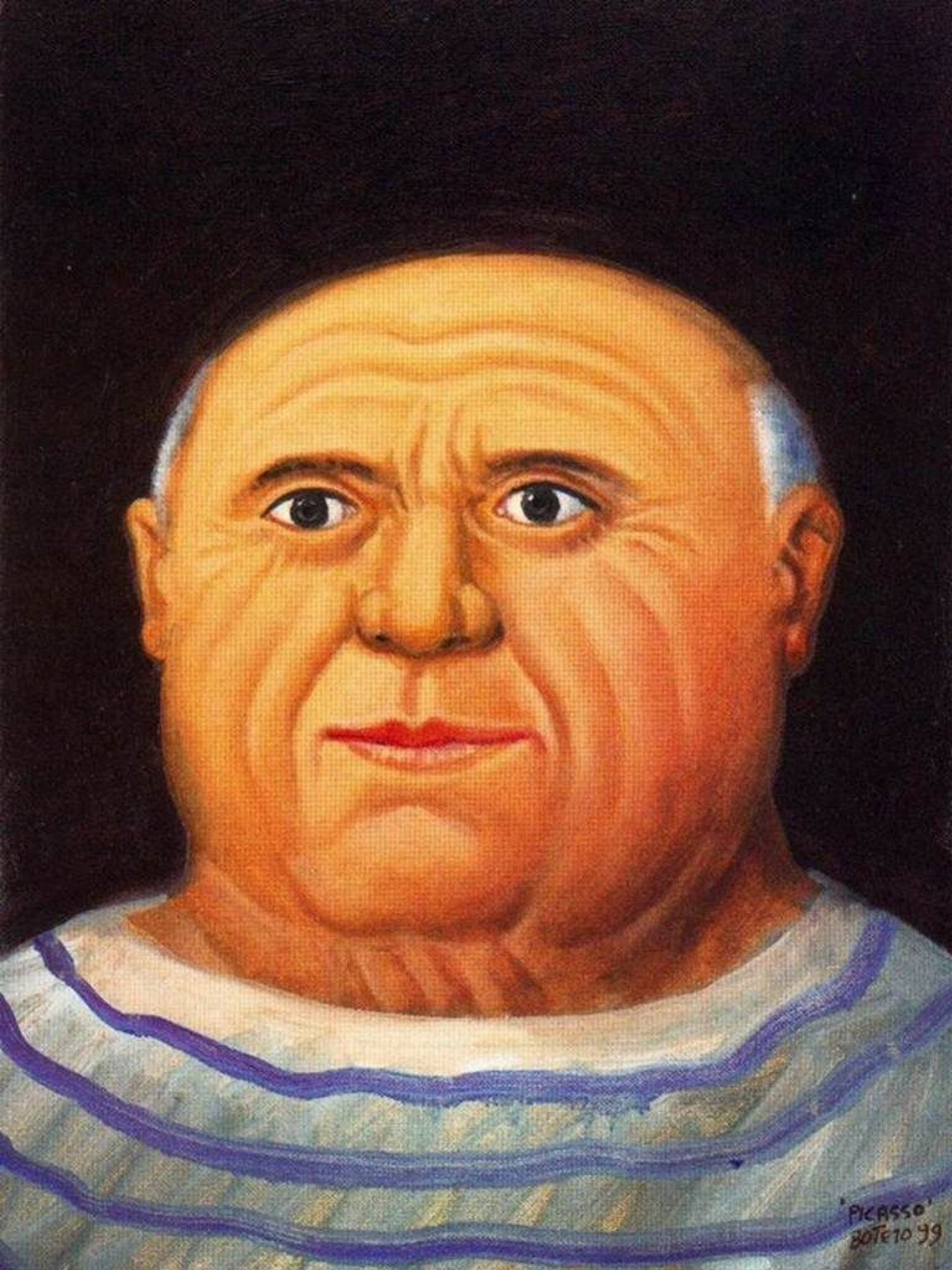 Self Portrait as Velasquez - Fernando Botero's Contemporary Oil Painting  for Sale