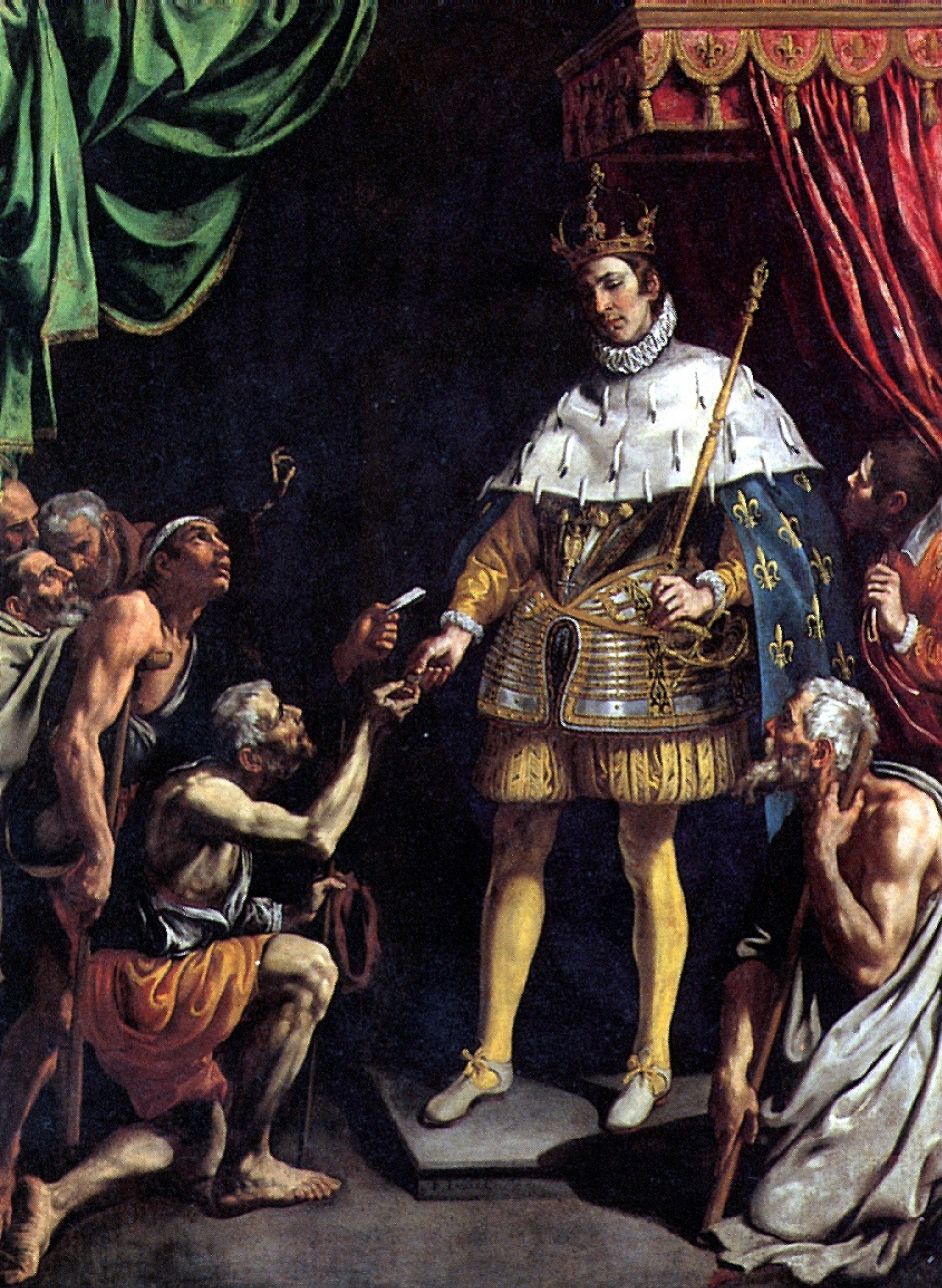 St. Louis king of France distributing alms, 245×183 cm by Luis