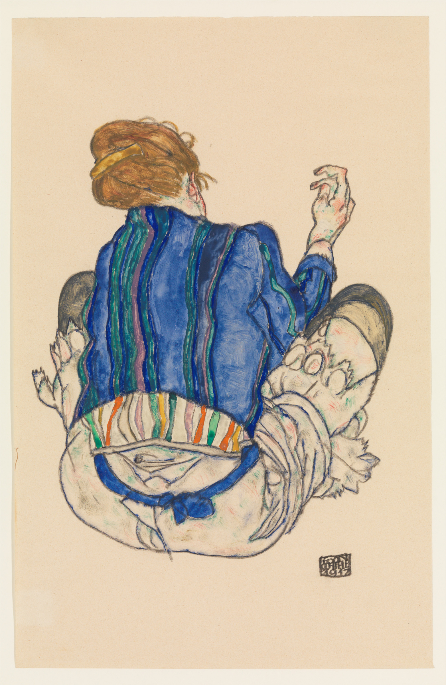 Купить цифровую версию картины: Эгон Шиле - Сидящая женщина, вид сзади,  Нью-Йорк | Артхив