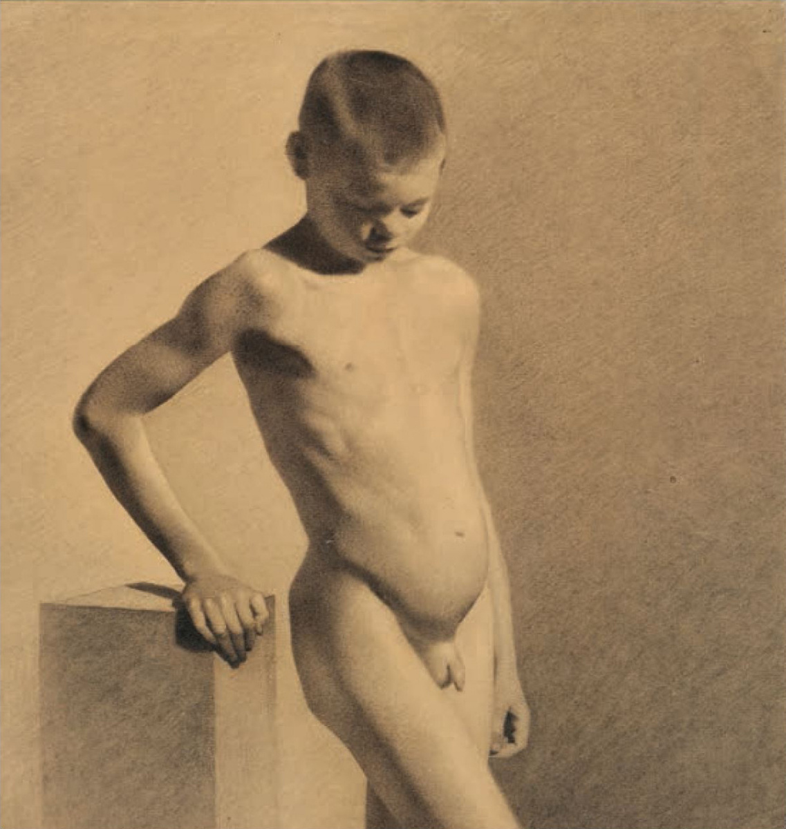Vilhelm Hammershøi. Academic portrait of a naked boy