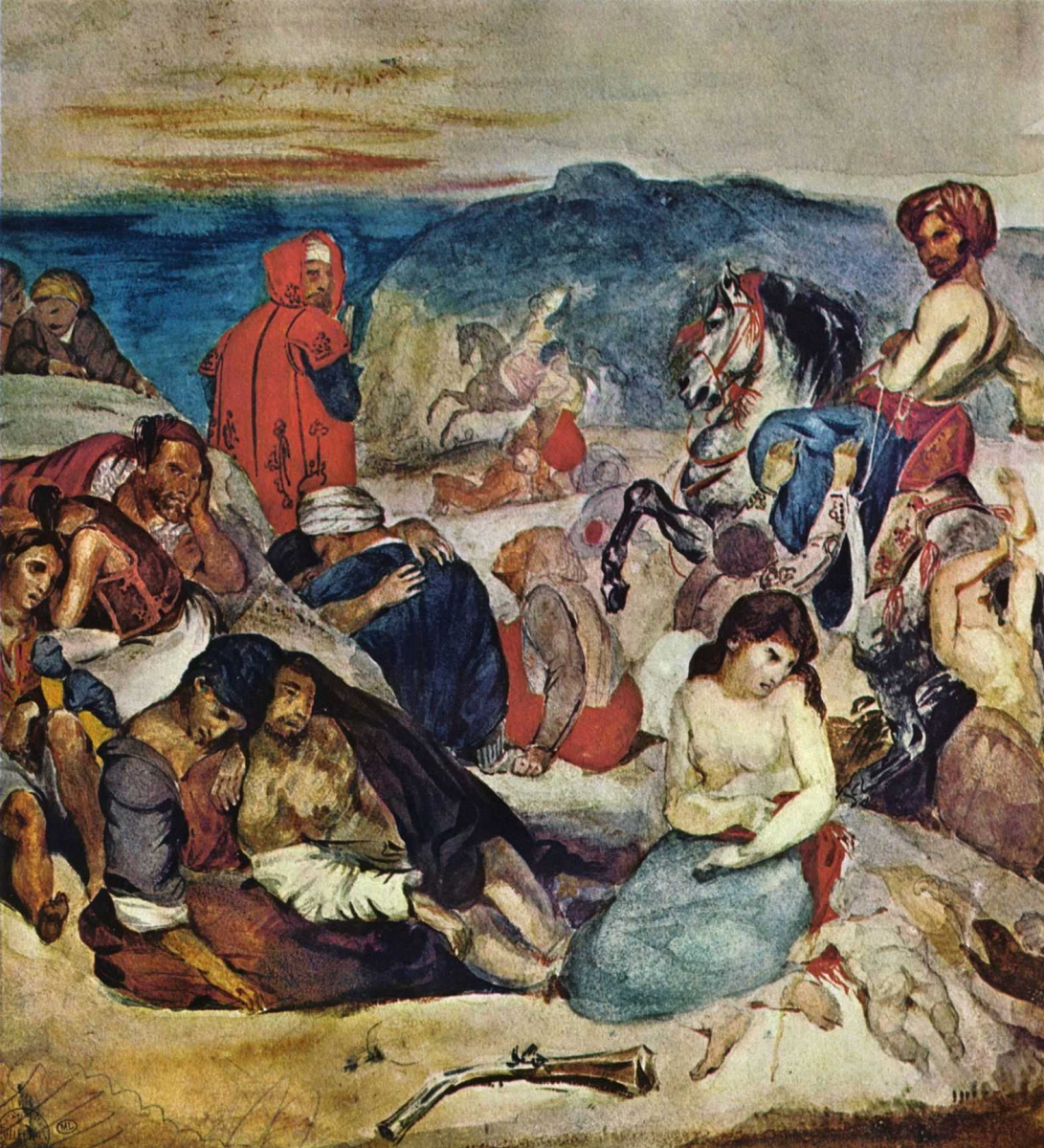 Eugene Delacroix. The massacre of Chios (sketch)
