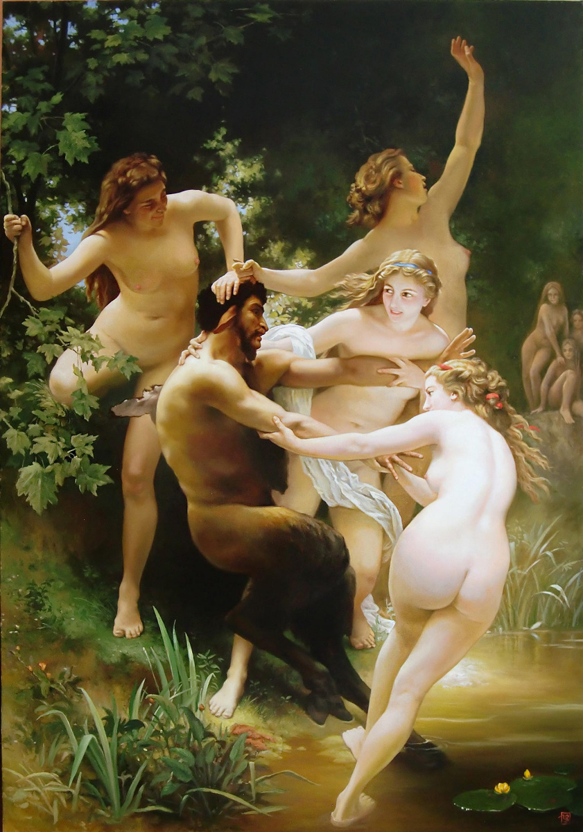 Vladimir Abat-Cherkasov. Satyr and Nymphs