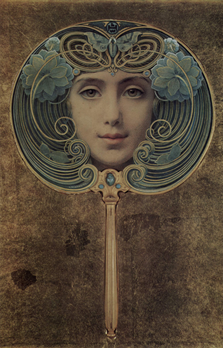 Hawkins Louis Welden. A fan on gold background