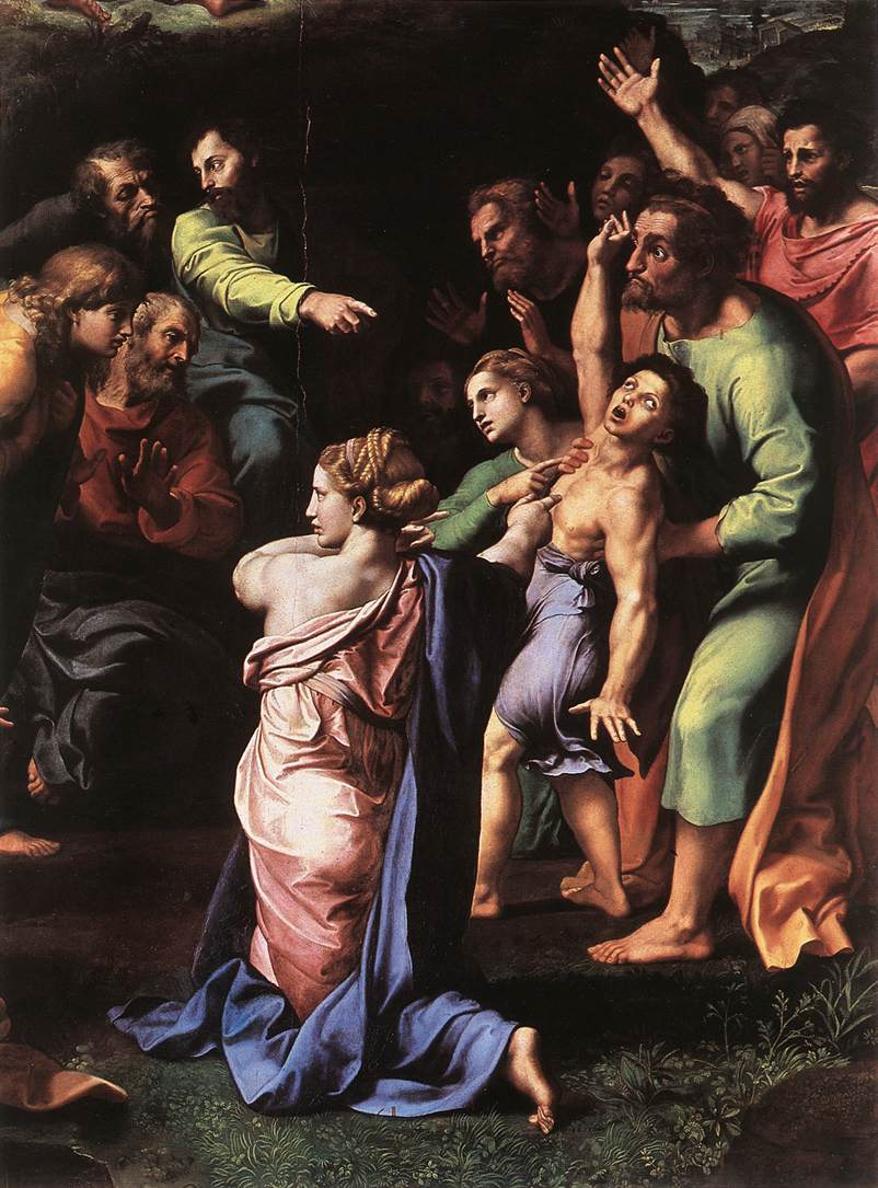 Raphael Sanzio. The ascension. Fragment