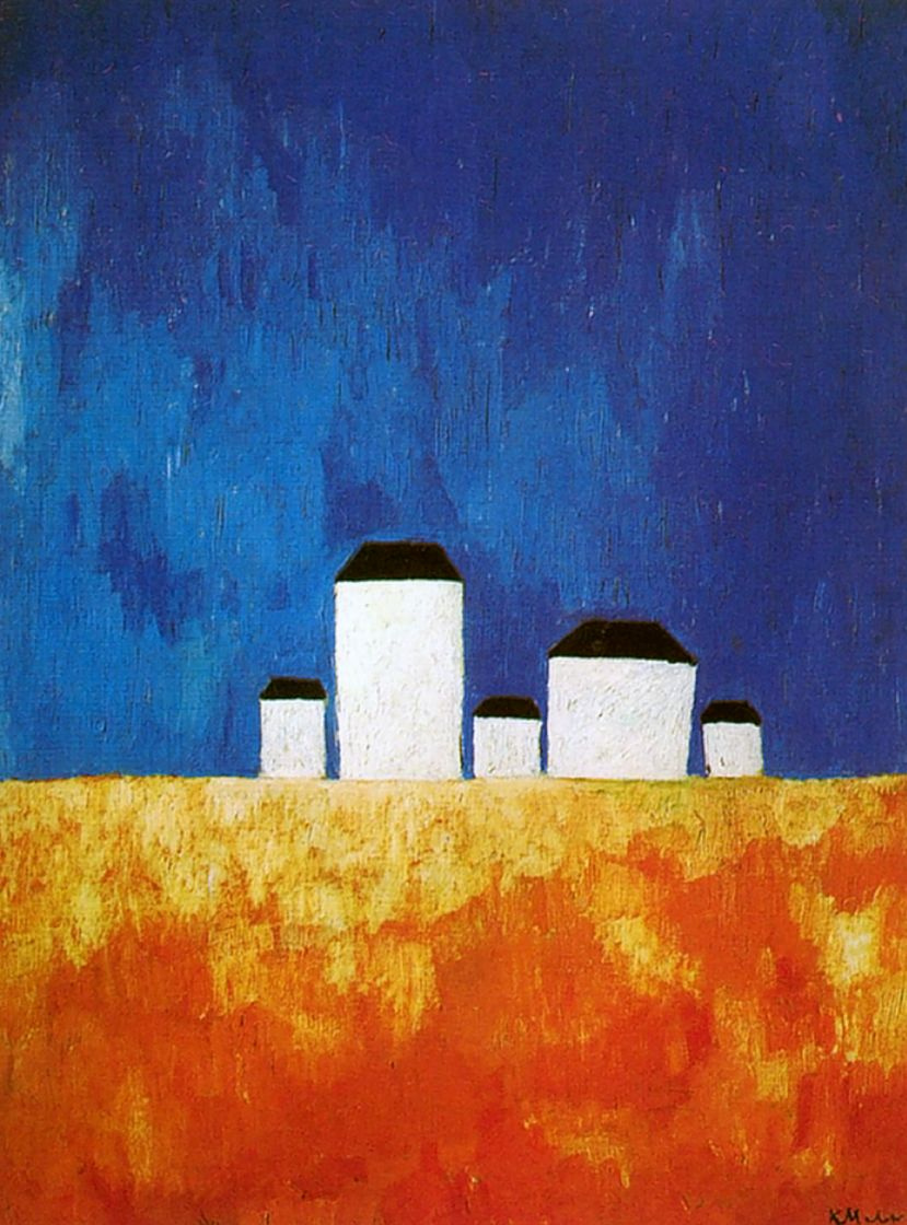 Kazimir Malevich. Landscape with five houses