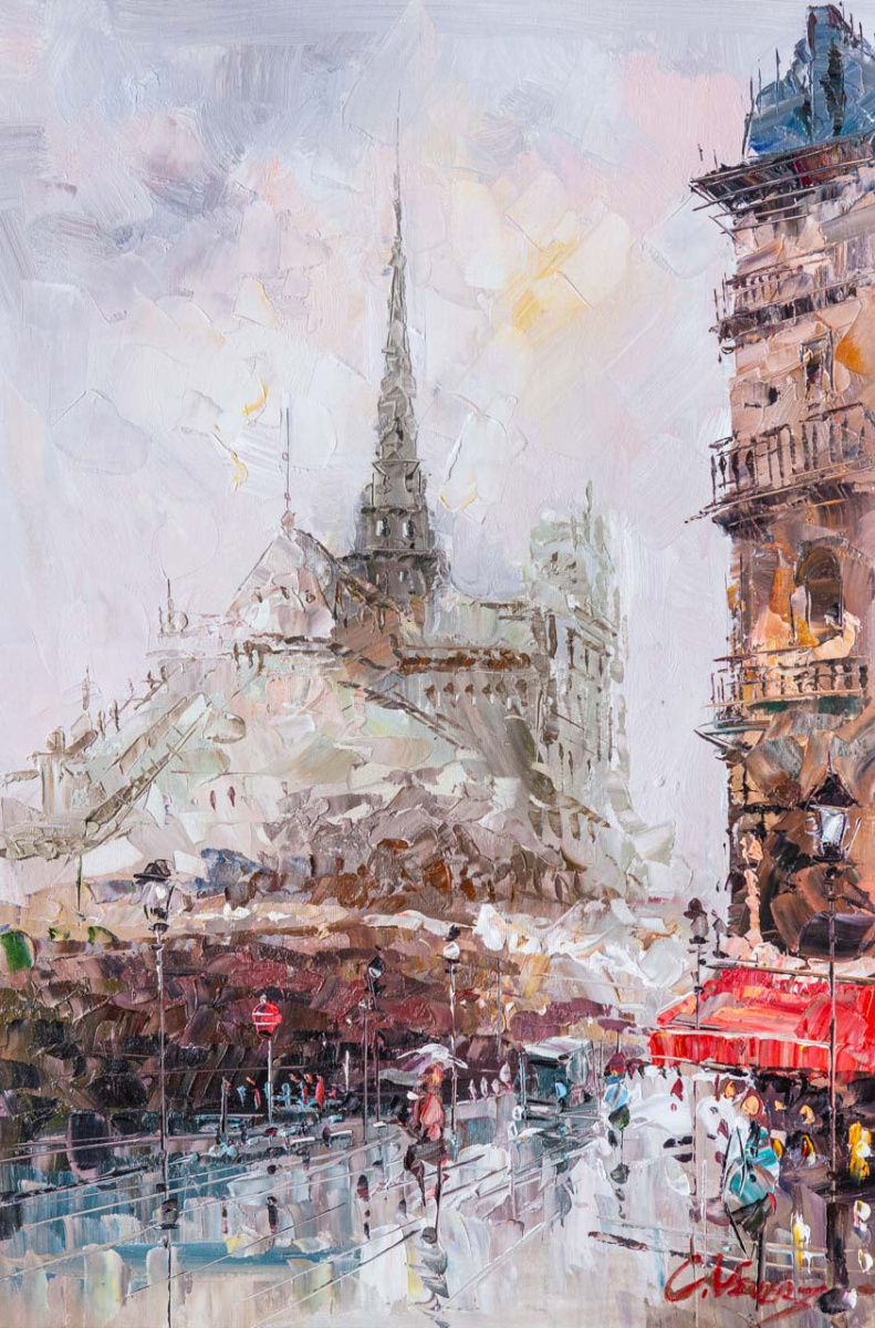 Christina Weavers. Walks in Paris. View of Notre Dame Cathedral