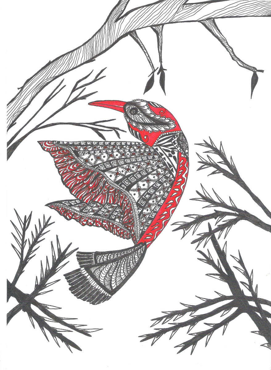 Nikolai Nikolaevich Olar. Series of stylized drawings, "Birds" (8)