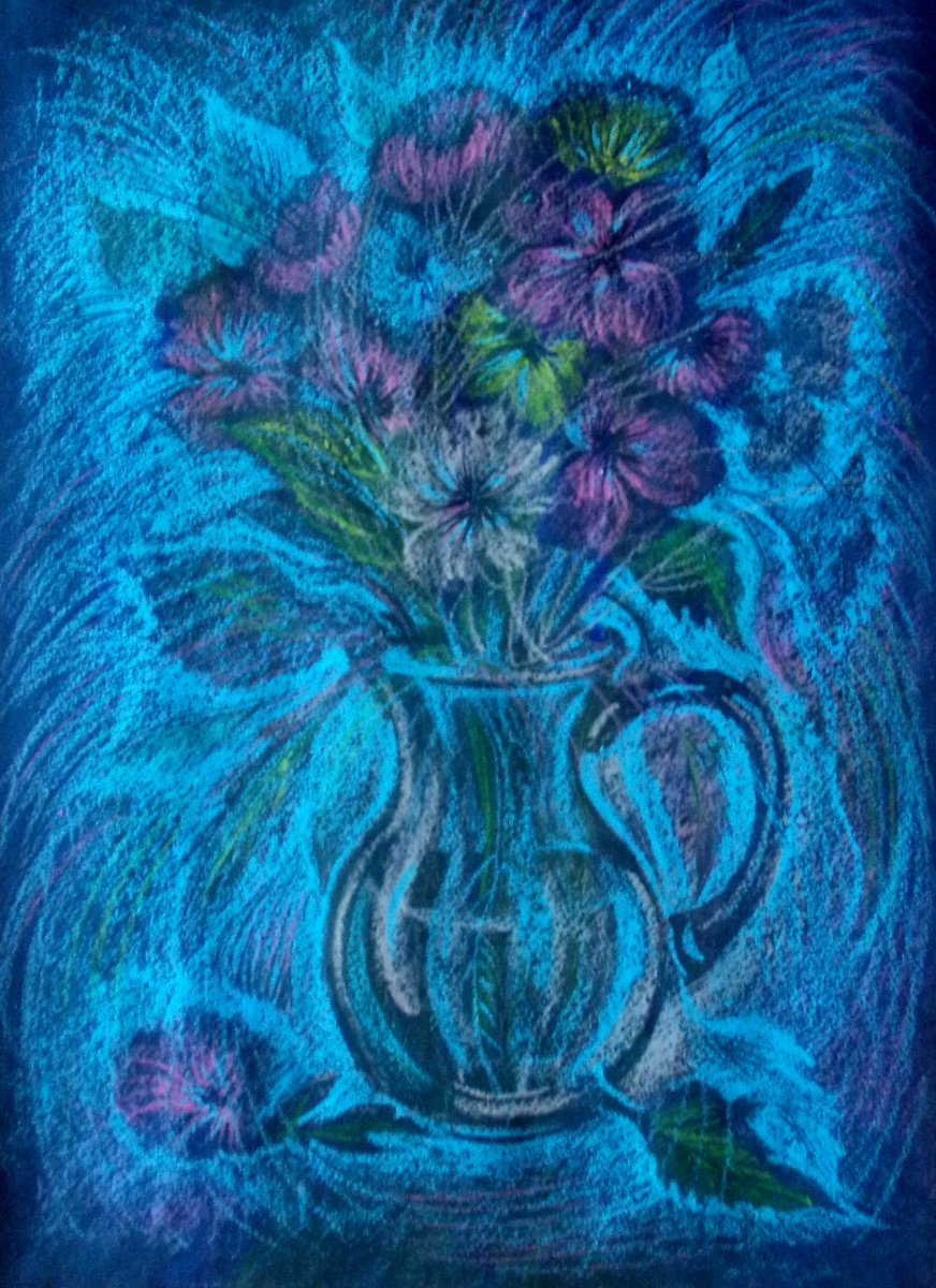 Svetlana Ivanovna Kataeva. "BLUE still life",pastel