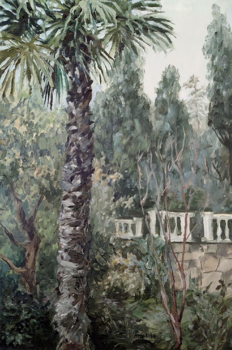 Victoria Andreevna Kukhtina. Yalta, sketch with a palm tree