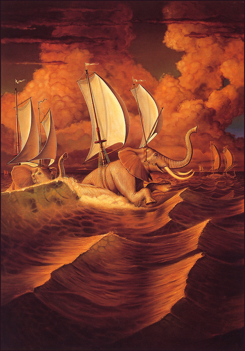 Tim O Bryan. Elephants with sails