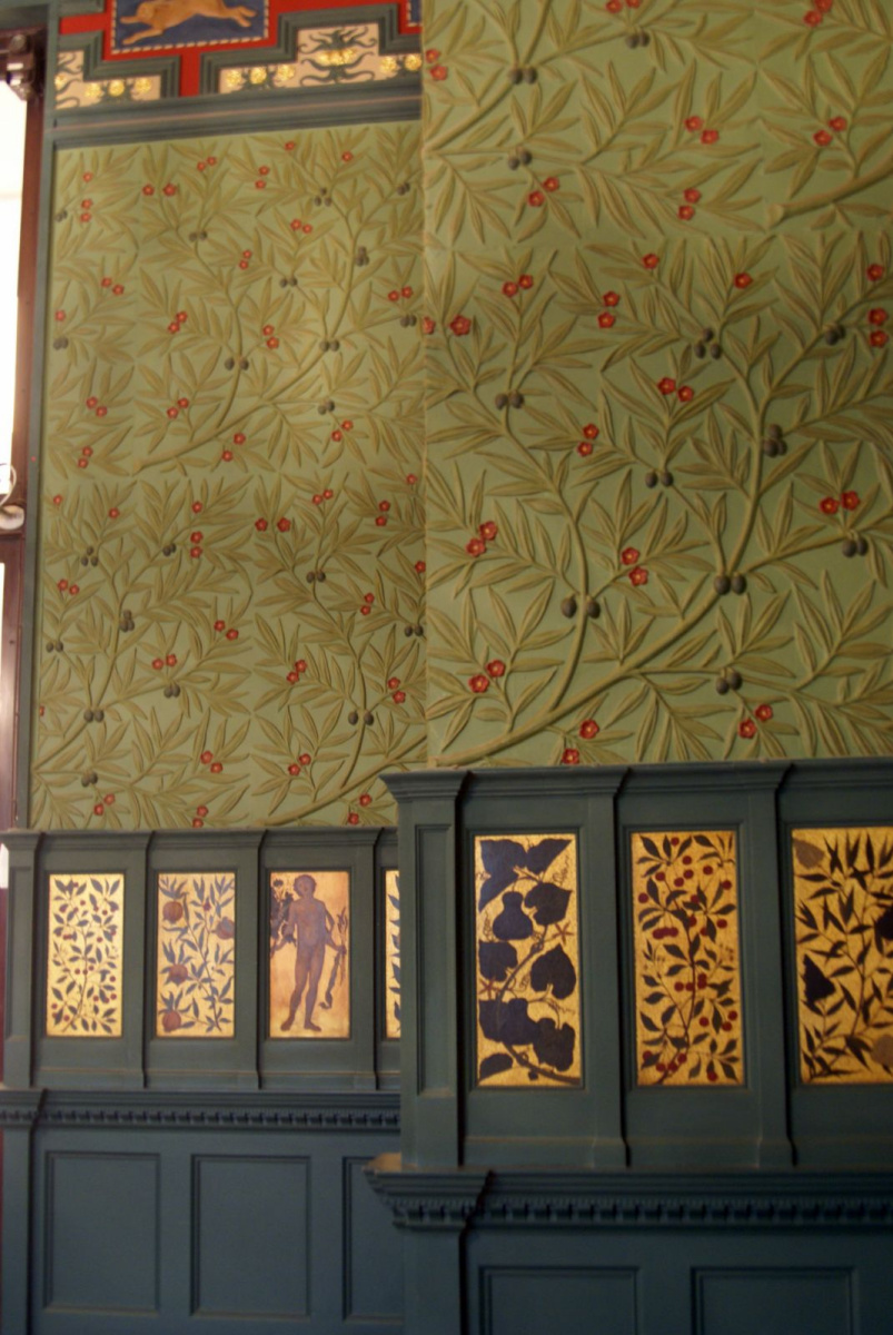 William Morris. The interior of Morris's room, London. Wall