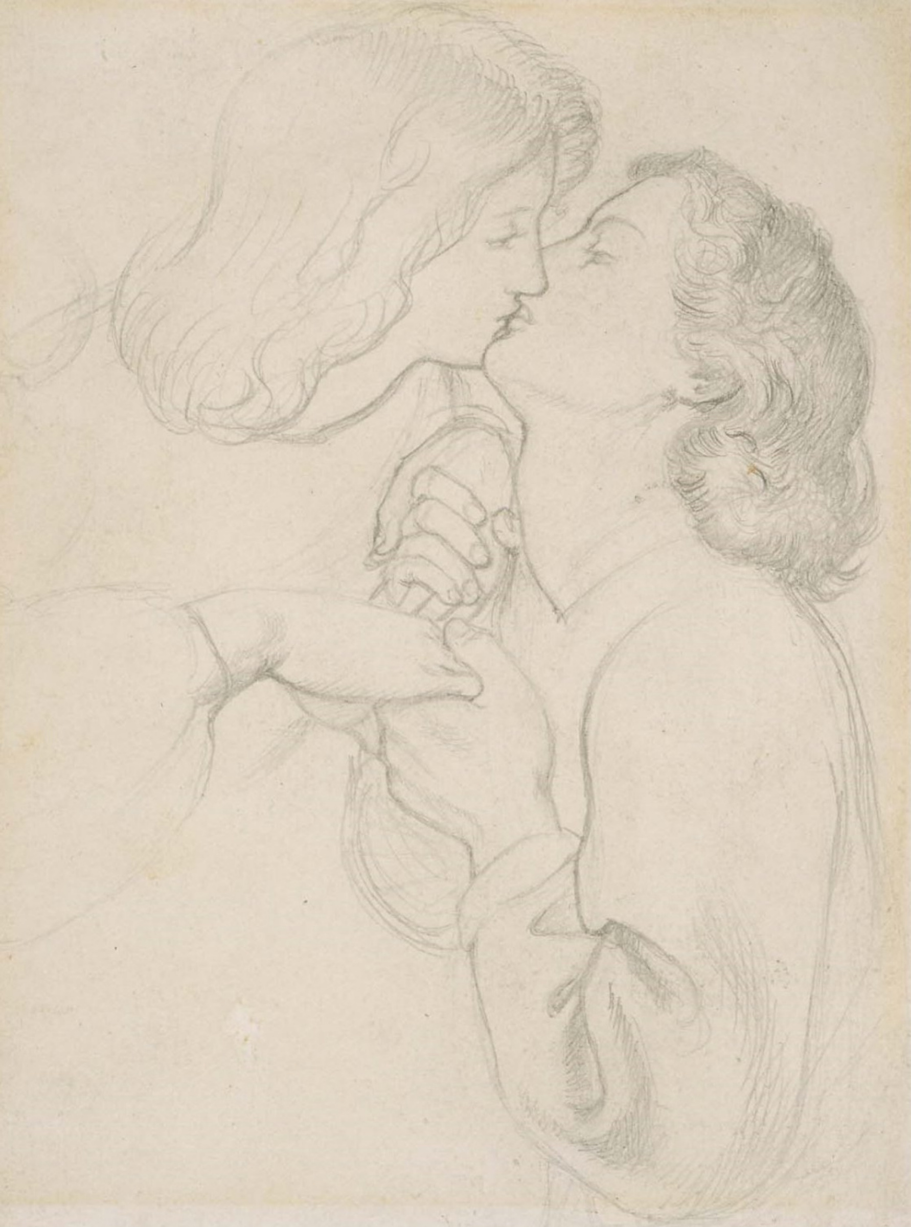 Buy digital version Dante and Beatrice. Sketch by Dante Gabriel