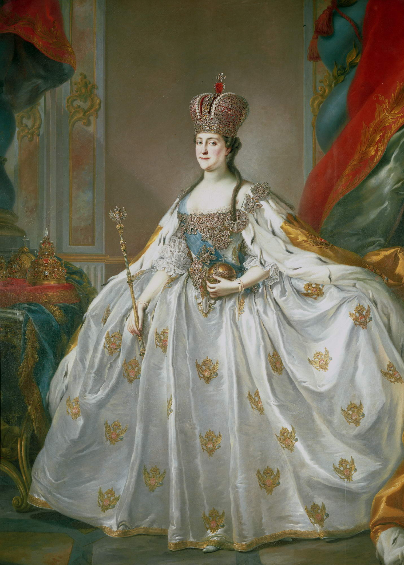 Stefano Torelli Retrato de la emperatriz catalina II de rusia, 1761,  178×244 cm: Descripción de la obra | Arthive