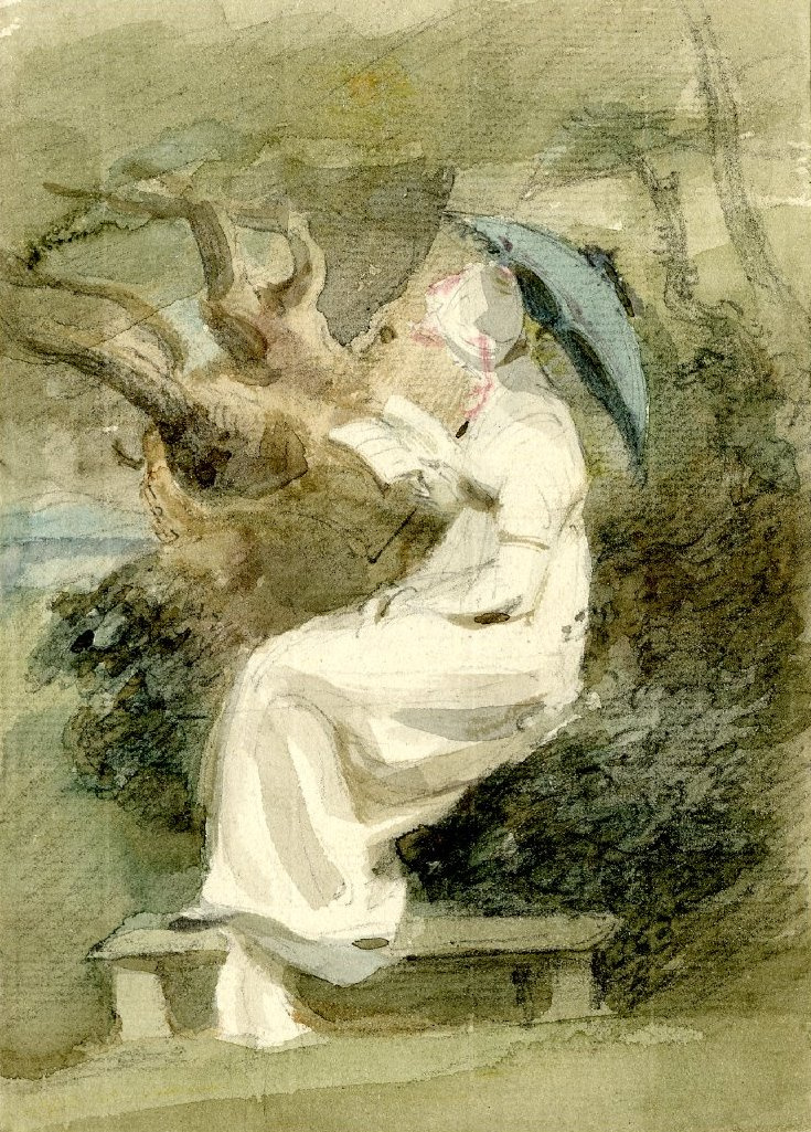 John Constable. Reading girl
