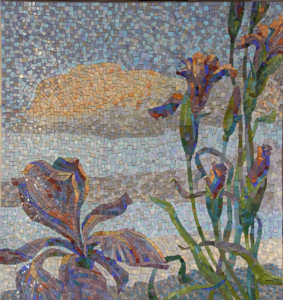 Alexander Sergeevich Krivonos. Irises. Facade. Fragment.