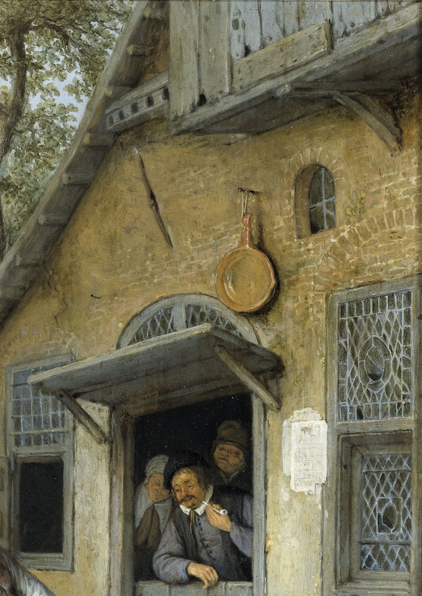 Cornelis Dyusart. Country fair. Fragment. The peasants in the house