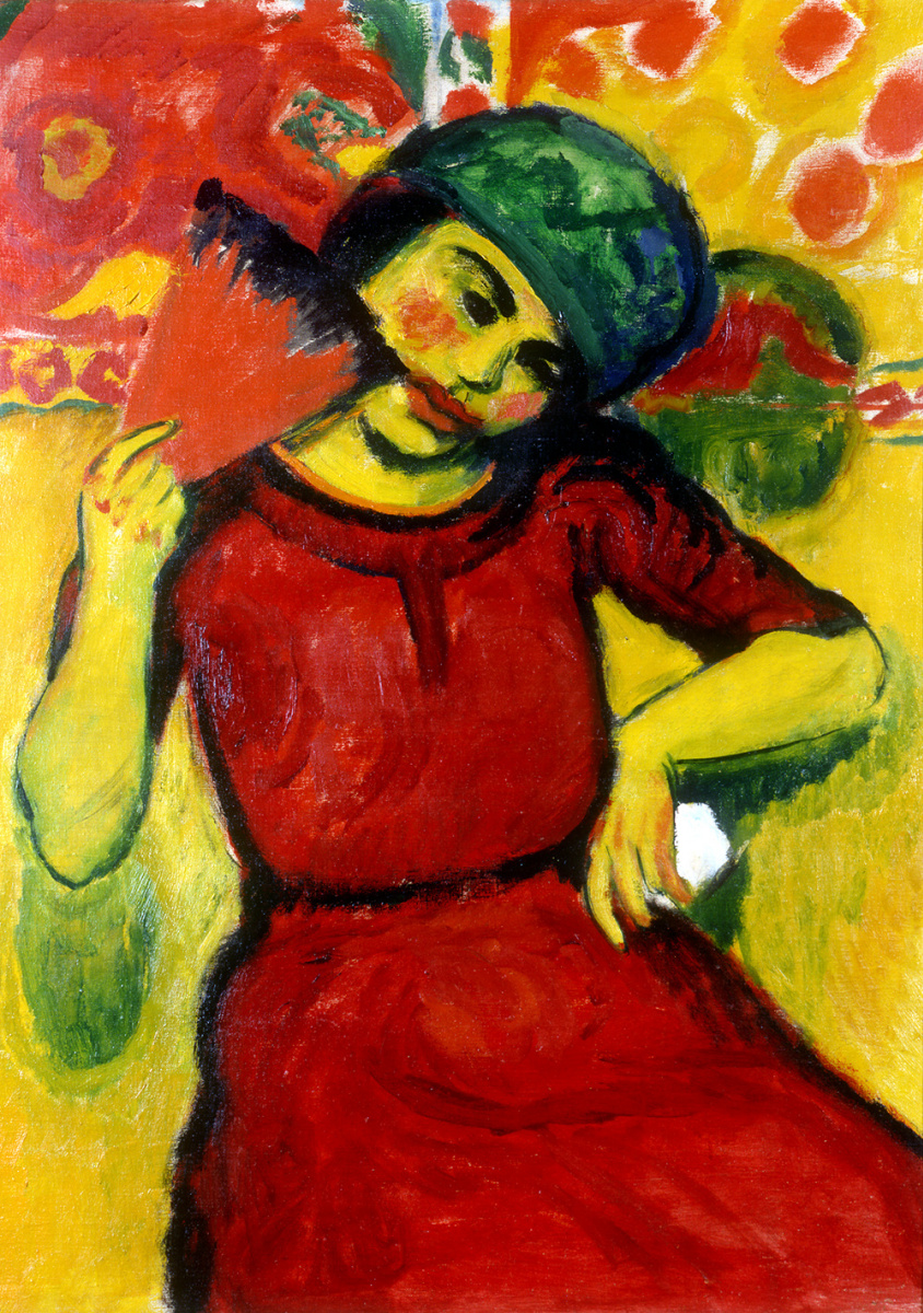 Max Pehshtein. Girl with red fan