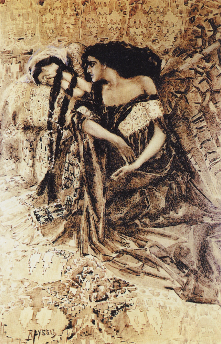 Mikhail Vrubel. Tamara and the Demon. Illustration to the poem by Mikhail Lermontov "Demon"