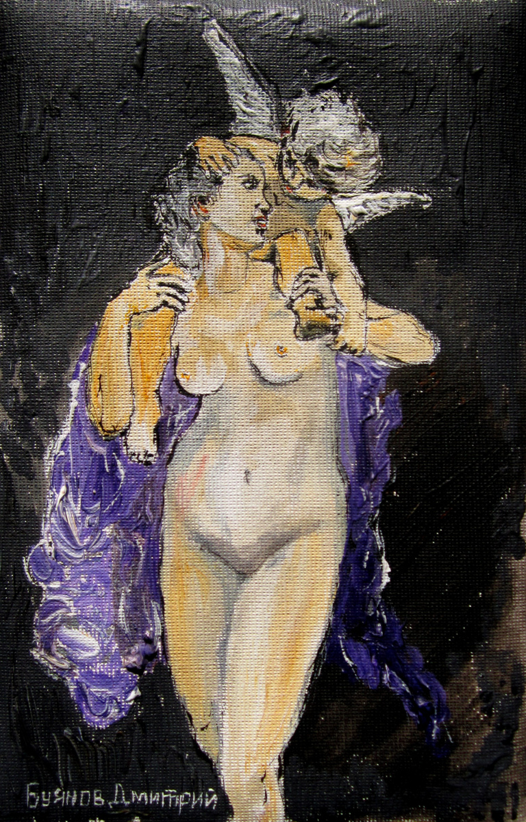 Дмитрий Юрьевич Буянов. A free copy of the painting .In.Bouguereau's “Venus and Cupid”