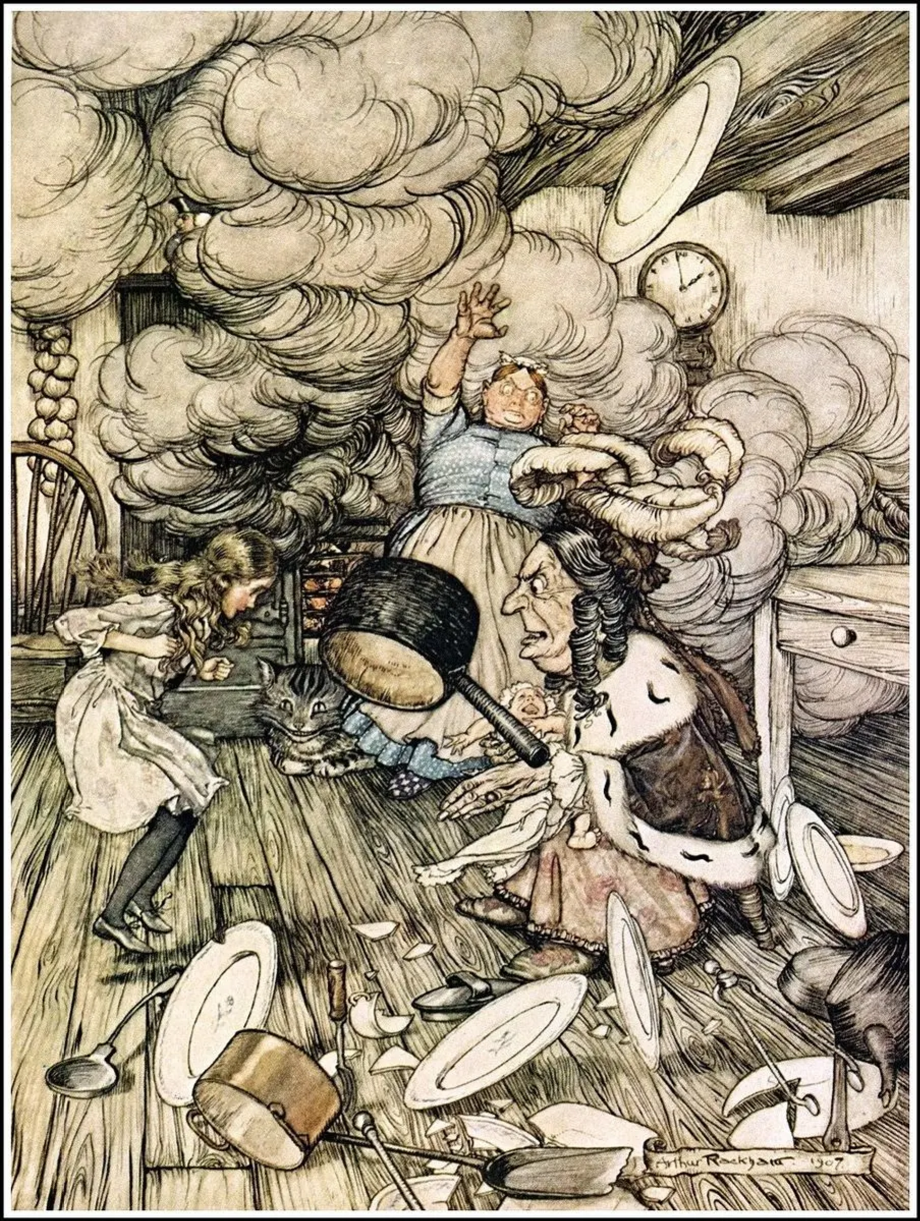 Художник иллюстрирующий книги. Алиса в стране чудес иллюстрации Артура Рэкхема. Алиса в стране чудес Рэкхем.
