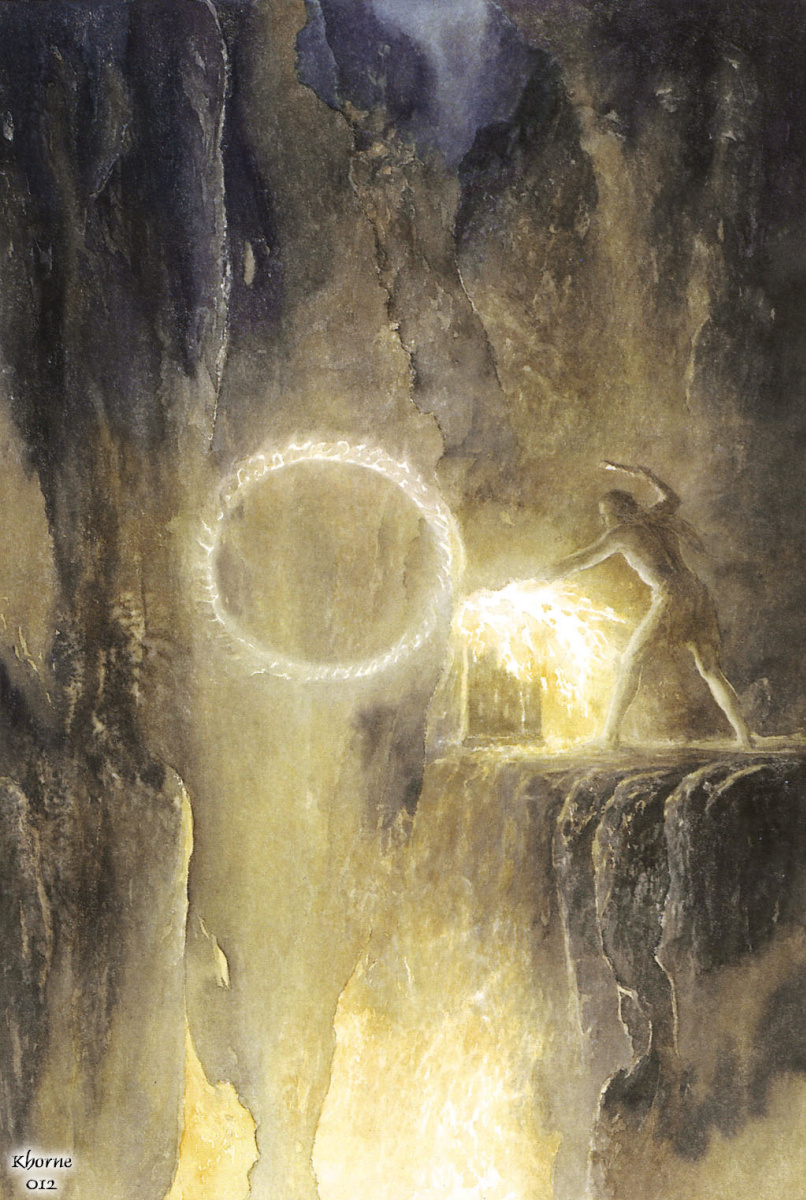 Alan Lee. Кхорн012 Sauron creates a ring