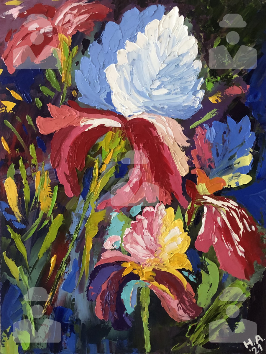 Natalia Alekseevna Osadchuk. Colorful irises