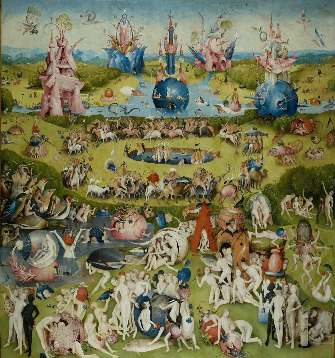 Hieronymus Bosch. Garden of earthly pleasures. Central part.