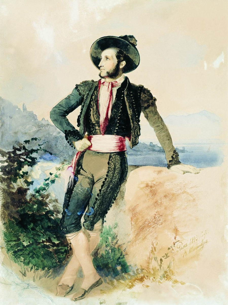 Vasily Ivanovich Sternberg. Ivan Aivazovsky in the Italian suit