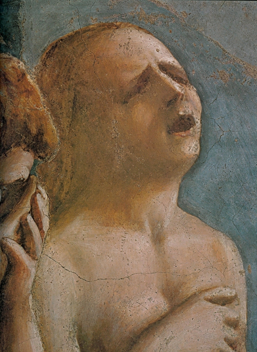 Brancacci Chapel. The expulsion of Adam and Eve from the Garden of Eden. Fragment