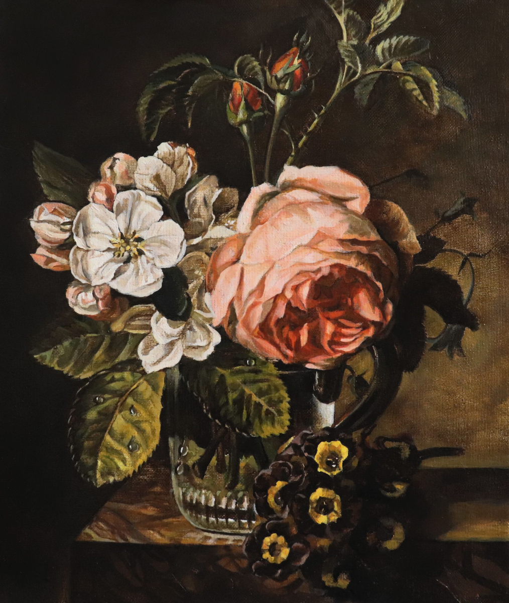 Alena Dmitrievna Chekhonadskaya. Dutch still life with a rose