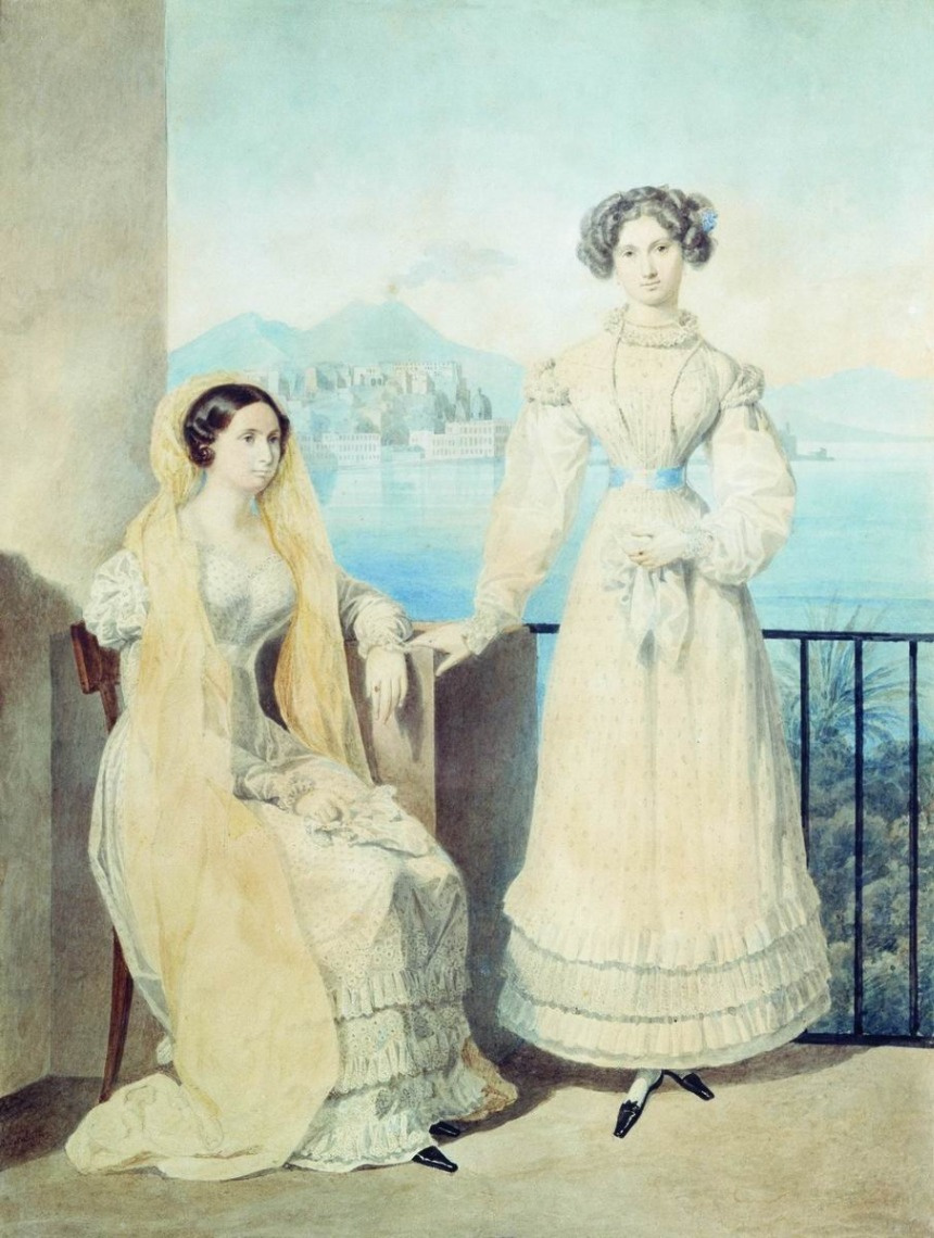 Alexander Pavlovich Bryullov. Portrait of sisters D. F. Fickelmon and E. F. Tiesenhausen