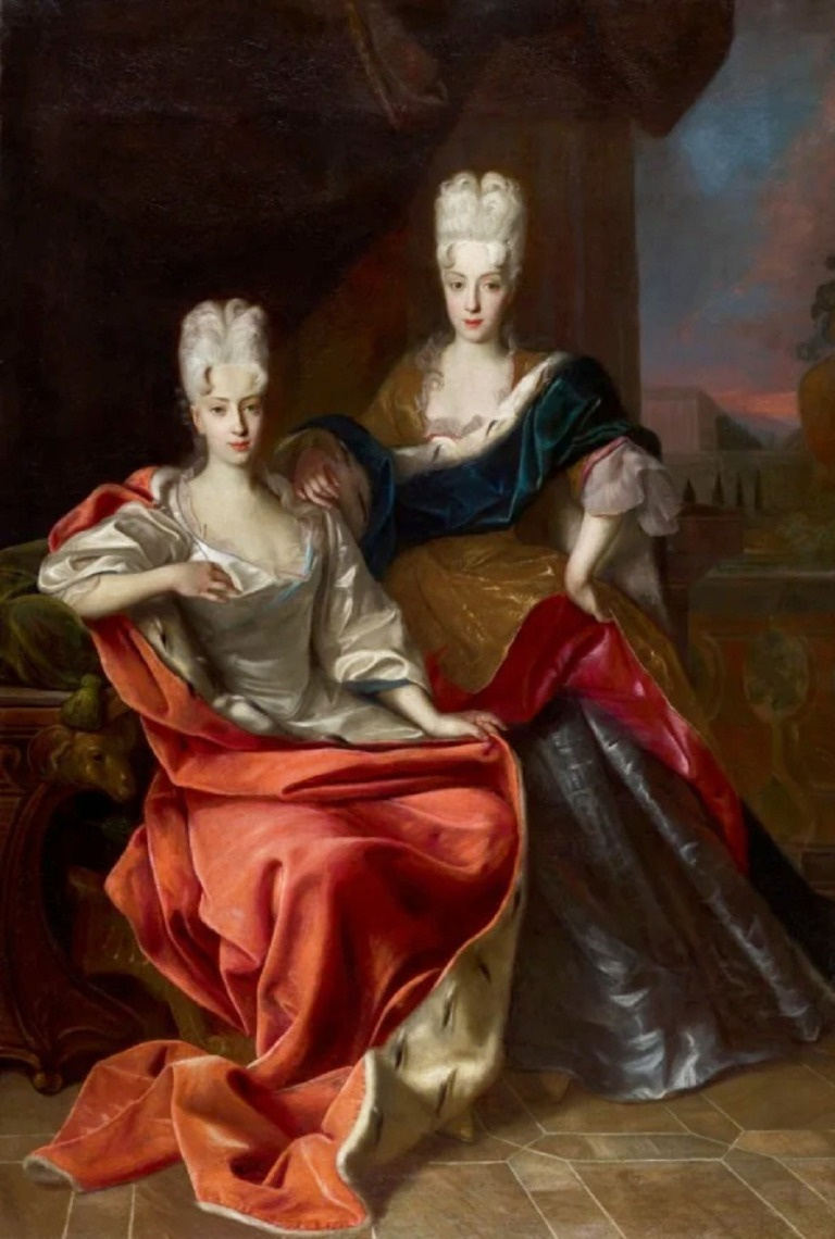 Johann (Jan) Kupetsky. Princesses Maria Elisabeth (1683-1744) and Maria Antonia (1687-1750), daughters of Prince Johann Adam Andreas I von Lichtenstein