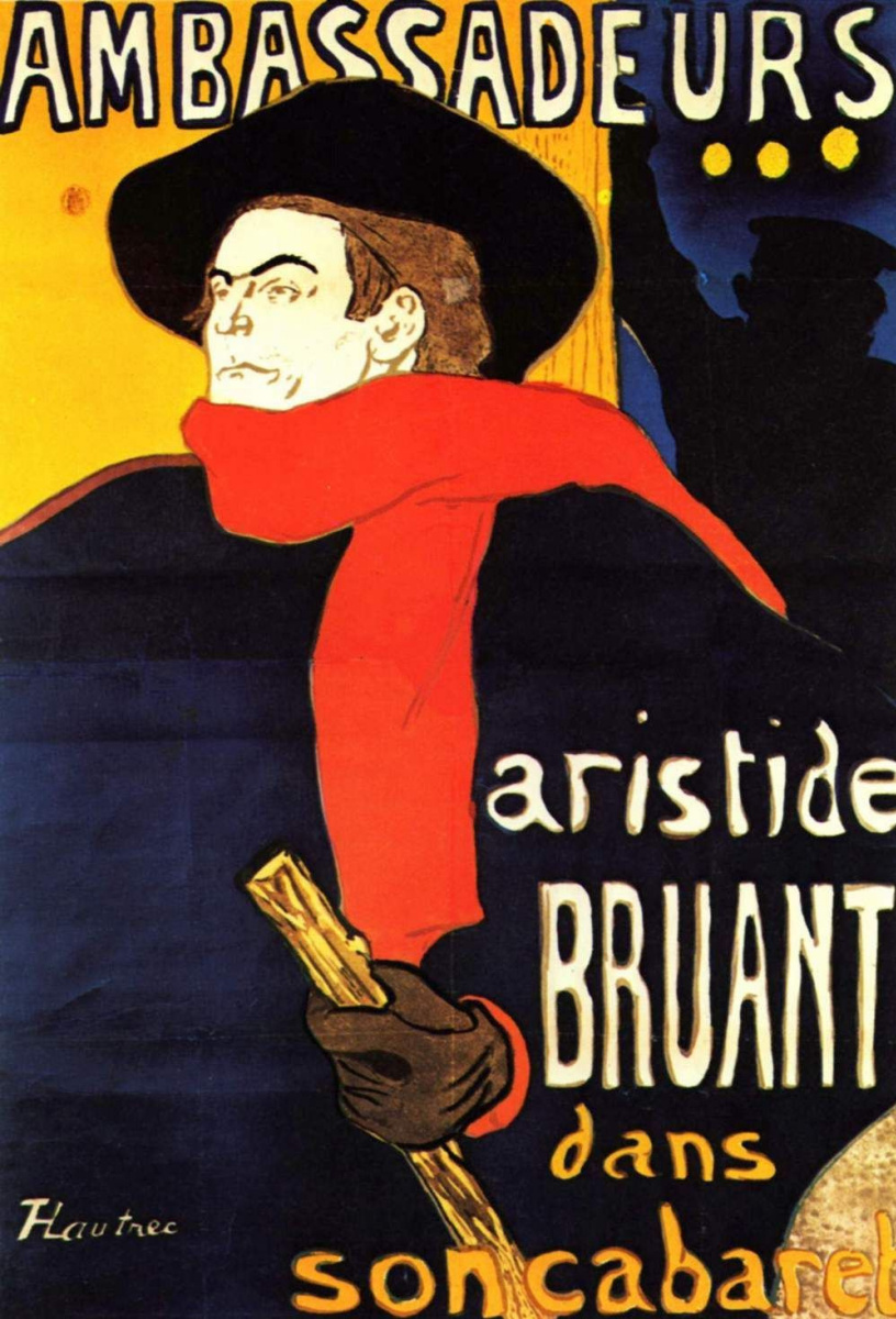 Henri de Toulouse-Lautrec. Ambassadors: Aristide Bruant in his cabaret