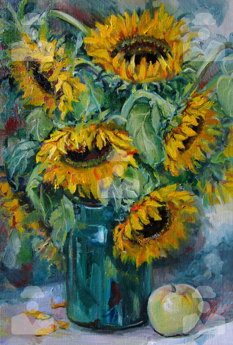 Aleksandra Serova. Bouquet of sunflowers