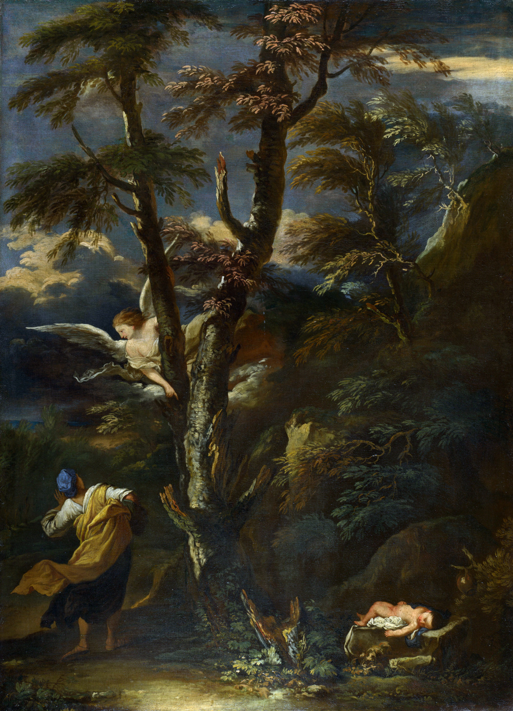 Salvator Rosa After. An angel appeared to Hagar and Ishmael in the desert
