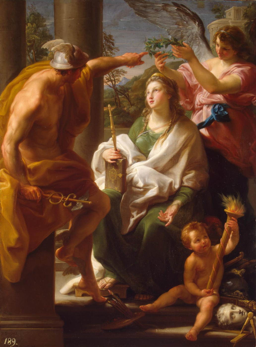 Pompeo Girolamo Batoni. Mercury, crowning Philosophy, the mother of the arts