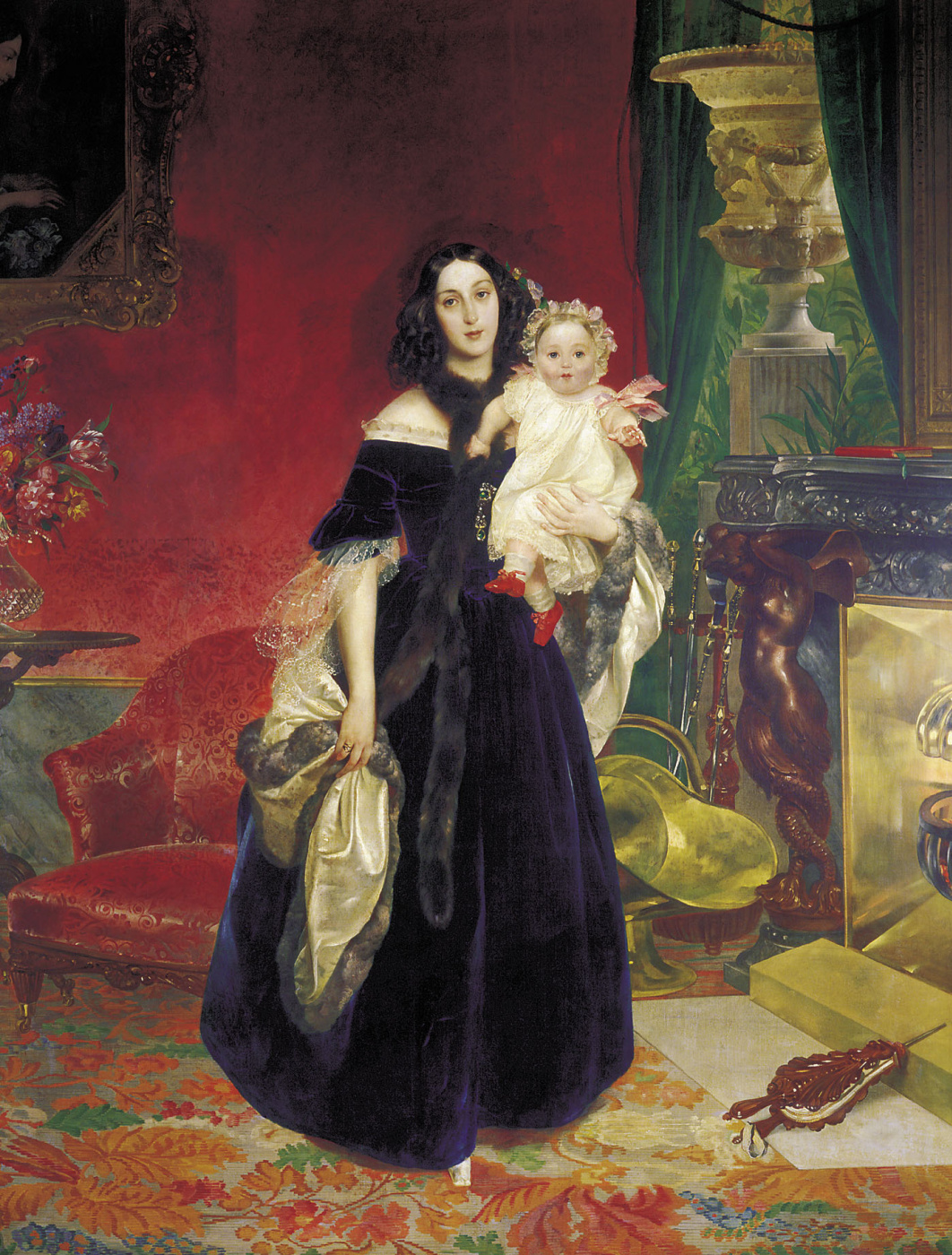 Karl Bryullov. Portrait of M. A. Bek with her daughter