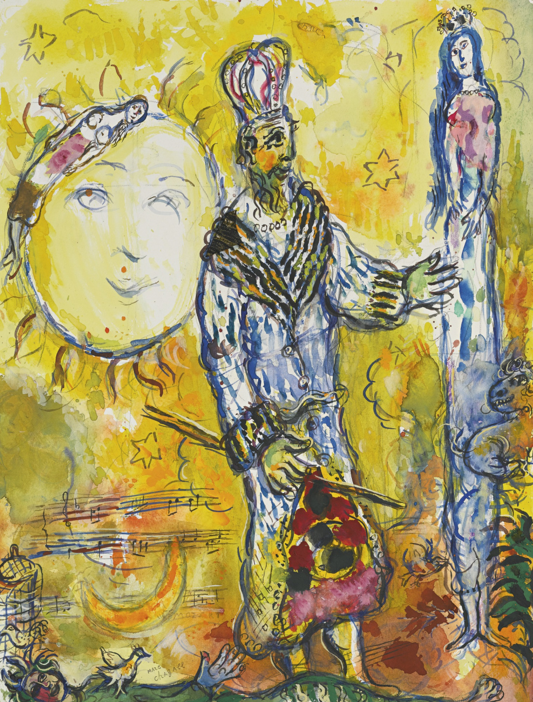 Marc Chagall. Study for "the Magic flute"