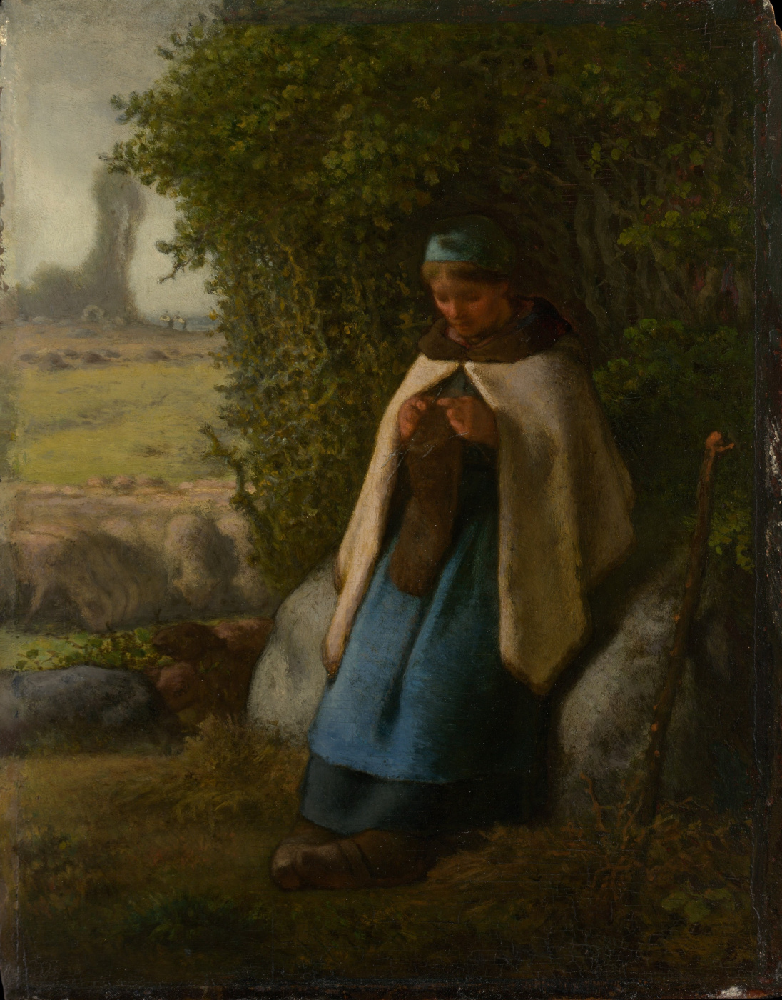 Jean-François Millet. Shepherdess Seated on a Rock