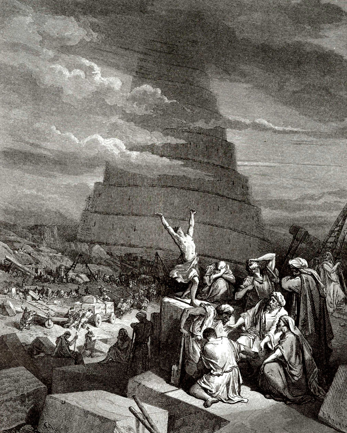 Paul Gustave Dore. Bible illustrations: The Tower of Babel