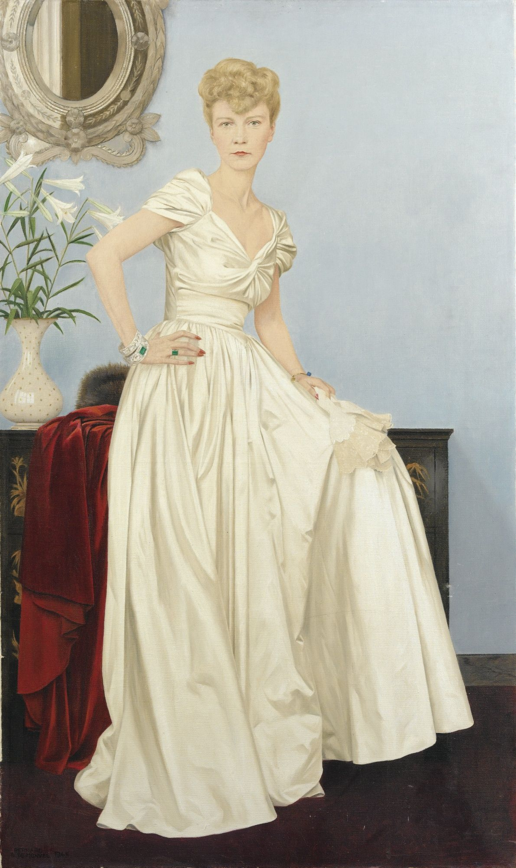 Bernard Boutet de Monvel Duquesa Brissac en un vestido de noche, 1945,  55×91 cm: Descripción de la obra | Arthive