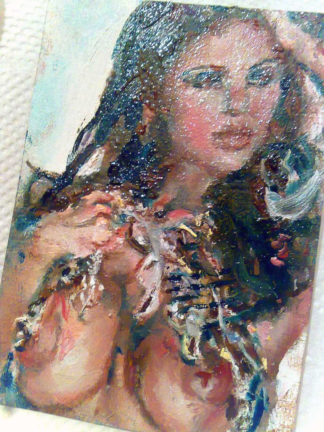 Aceo,original art,oil, nudes, sexy beauty girl in pearl lingerie