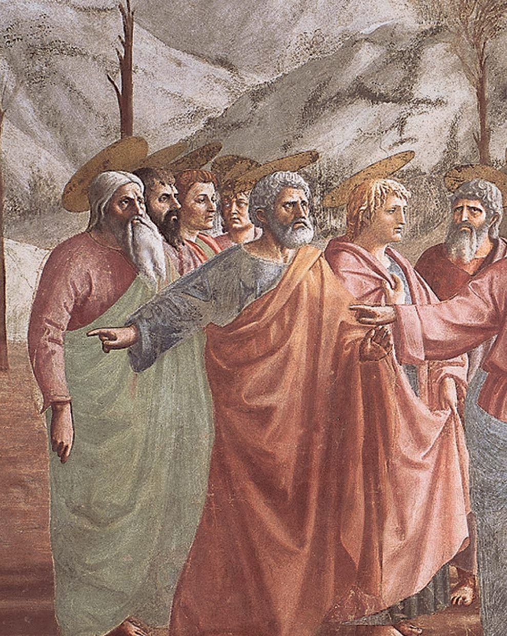 Tommaso Masaccio. Miracle with a statir (Payment of taxes). Fragment: Apostles